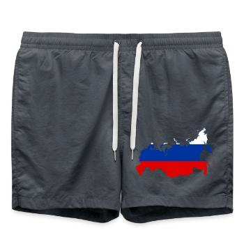 Russland - Badeshorts - Anthrazit - Vorne - AI Model Male 185 light (185cm)