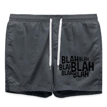 Comic Blah saying - Swim Trunks - anthracite - Front - AI Model Male 185 light (185cm)