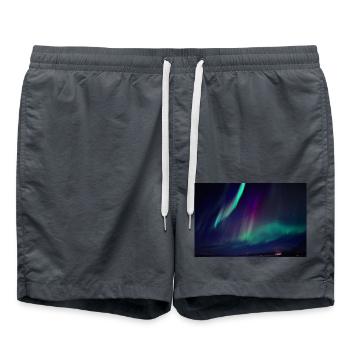 Abisko Sweden Northern Lights 2 - Swim Trunks - anthracite - Front - AI Model Male 185 light (185cm)