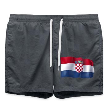 Croatia Flag - Swim Trunks - anthracite - Front - AI Model Male 185 light (185cm)