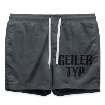 geiler typ schwarz - Badeshorts - Anthrazit - Vorne - AI Model Male 185 light (185cm)