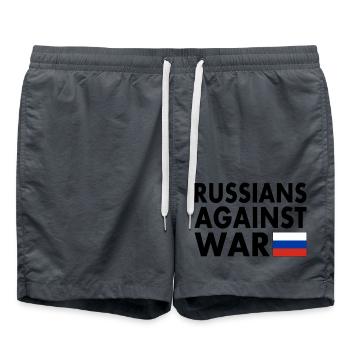 RUSSES CONTRE LA GUERRE - Short de bain - charbon - Devant - AI Model Male 185 light (185cm)