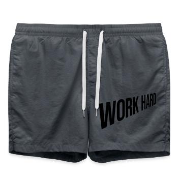 Concevoir travailler dur - Short de bain - charbon - Devant - AI Model Male 185 light (185cm)