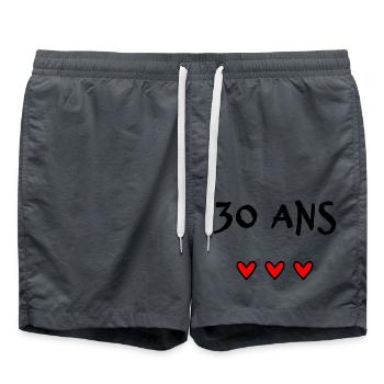 30 ANS. 30e ANNIVERSAIRE. ANNIVERSAIRE 30 ANS - Short de bain - charbon - Devant - AI Model Male 185 light (185cm)
