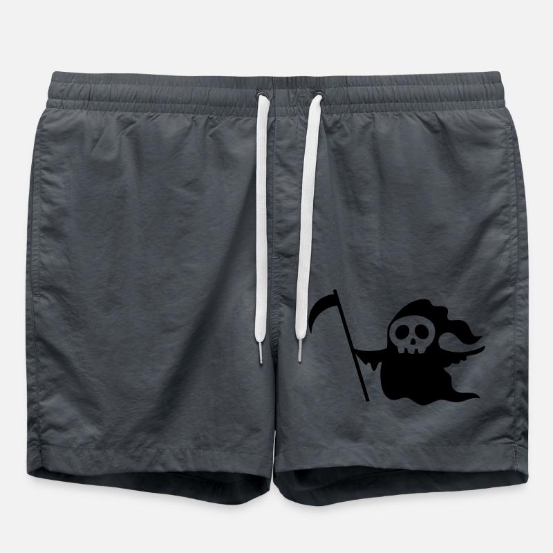 Wandelnder Todesschädel mit einer Sense - Badeshorts - Anthrazit
