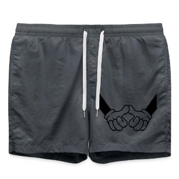Begrüßung Daumen berühren Freunde - Badeshorts - Anthrazit - Vorne - AI Model Male 185 light (185cm)