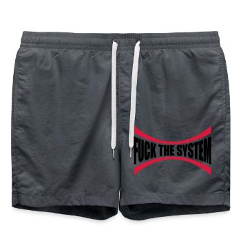 Logo J'emmerde le système - Short de bain - charbon - Devant - AI Model Male 185 light (185cm)