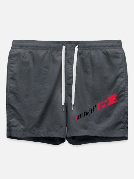 Anarchy Fuck the system - Swim Trunks - anthracite