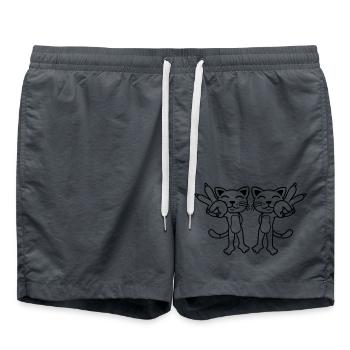 Team Cats Peace Sign - Swim Trunks - anthracite - Front - AI Model Male 185 light (185cm)