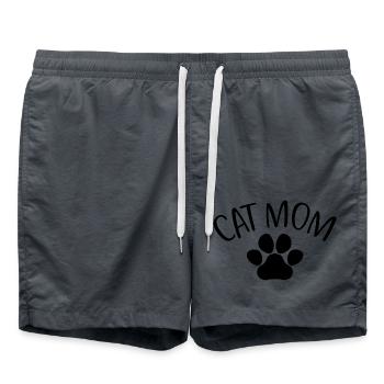 Cat Mom - Cute Paw Cat Lover Mom Cat Owner - Swim Trunks - anthracite - Front - AI Model Male 185 light (185cm)