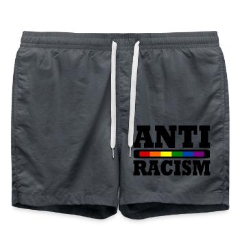 Antirassismus - Badeshorts - Anthrazit - Vorne - AI Model Male 185 light (185cm)