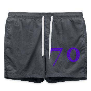 70 YEARS. 70TH ANNIVERSARY. BIRTHDAY 70 YEARS. 70 - Swim Trunks - anthracite - Front - AI Model Male 185 light (185cm)