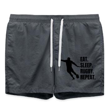 Rugby Gift Rugby Player Rugby Team Rugby Coach - Swim Trunks - anthracite - Front - AI Model Male 185 light (185cm)
