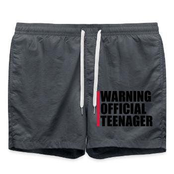 avertissement citation officielle d’adolescent - Short de bain - charbon - Devant - AI Model Male 185 light (185cm)