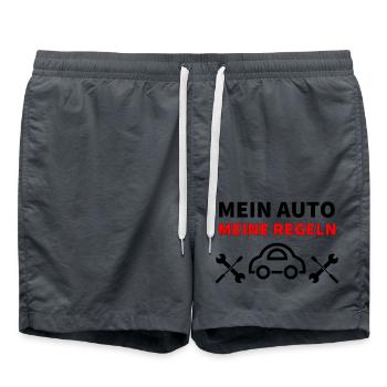Auto - Badeshorts - Anthrazit - Vorne - AI Model Male 185 light (185cm)