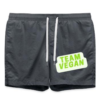 Équipe Végétalien Végétalien Végétarien - Short de bain - charbon - Devant - AI Model Male 185 light (185cm)