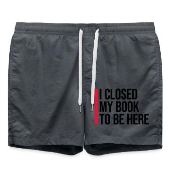 I closed my book - Badeshorts - Anthrazit - Vorne - AI Model Male 185 light (185cm)