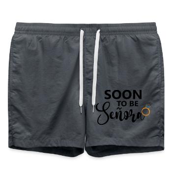 Soon To Be Señora Engagement Bridal Shower Wedding - Swim Trunks - anthracite - Front - AI Model Male 185 light (185cm)