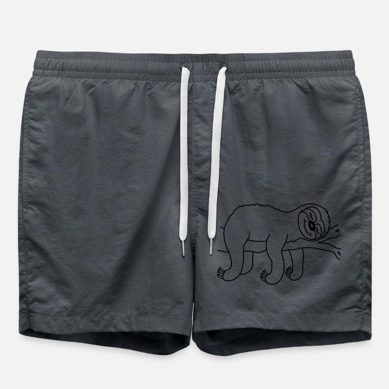 Relaxed tired sloth sleeps - Swim Trunks - anthracite