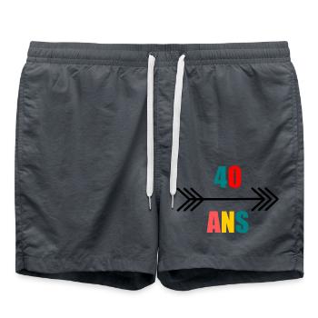 40 ANS. 40e ANNIVERSAIRE. ANNIVERSAIRE 40 ANS. 40 - Short de bain - charbon - Devant - AI Model Male 185 light (185cm)