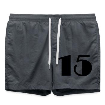 15 ANS,15e ANNIVERSAIRE,ANNIVERSAIRE 15 ANS,15 - Short de bain - charbon - Devant - AI Model Male 185 light (185cm)