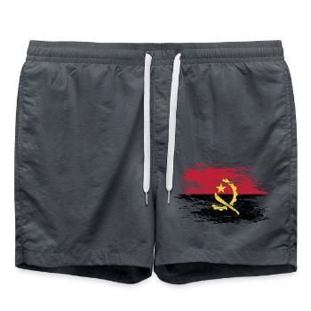 Angola Flagge used - Badeshorts - Anthrazit - Vorne - AI Model Male 185 light (185cm)