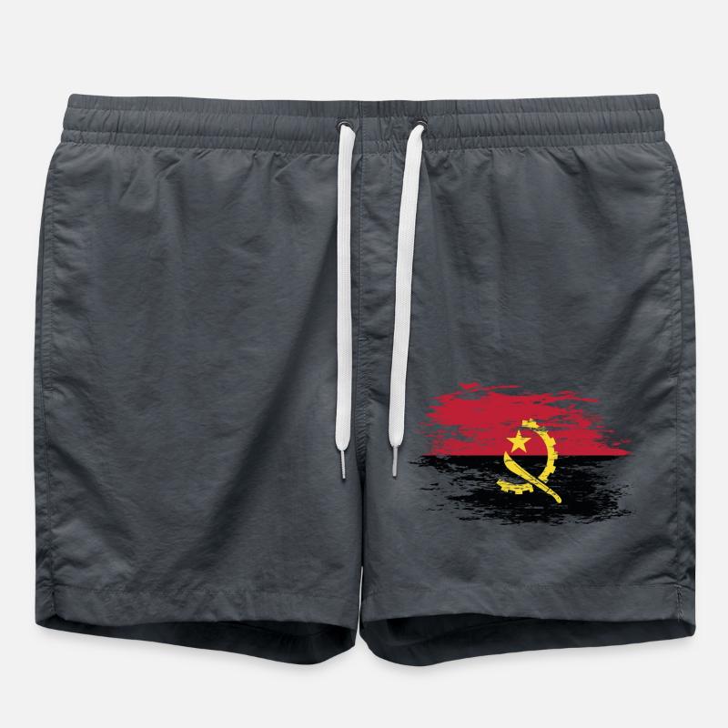 Drapeau angolais utilisé - Short de bain - charbon