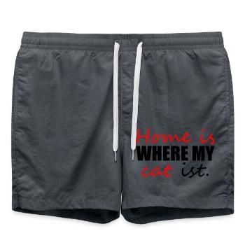 Home is where my cat is - Swim Trunks - anthracite - Front - AI Model Male 185 light (185cm)