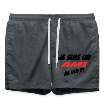 Je suis un AMI de ouf !!! - Short de bain - charbon - Devant - AI Model Male 185 light (185cm)