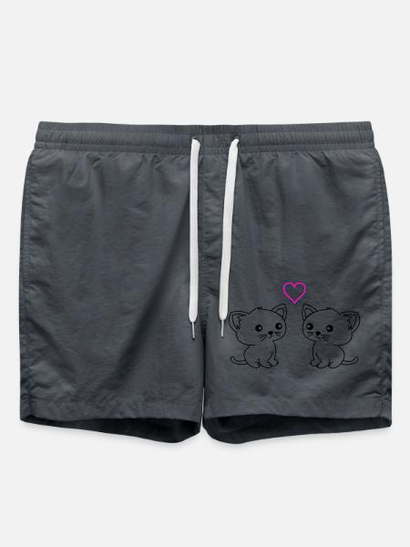 süße katzen love - Badeshorts - Anthrazit
