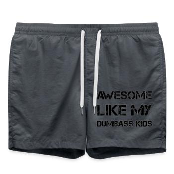 AWESOME LIKE MY DUMBASS KIDS Geschenk Vater lustig - Badeshorts - Anthrazit - Vorne - AI Model Male 185 light (185cm)