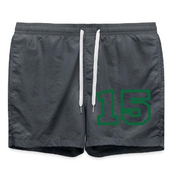 Numéro 15 sport vert - Short de bain - charbon - Devant - AI Model Male 185 light (185cm)