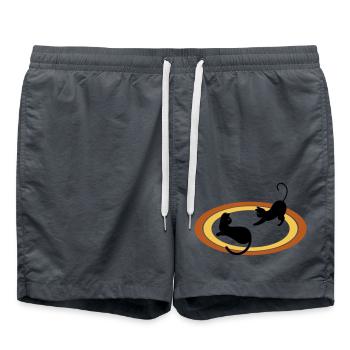 Drôles de chats | Vectorale - Short de bain - charbon - Devant - AI Model Male 185 light (185cm)
