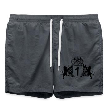 Armoiries 1 - Short de bain - charbon - Devant - AI Model Male 185 light (185cm)