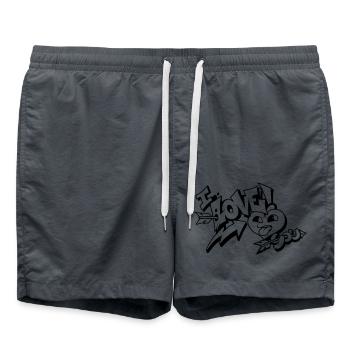 Je t’aime / Graffiti / Saint-Valentin - Short de bain - charbon - Devant - AI Model Male 185 light (185cm)