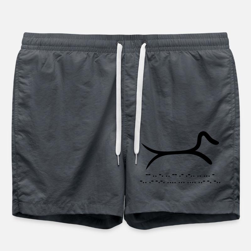 Dackel mit Morsecode - Badeshorts - Anthrazit