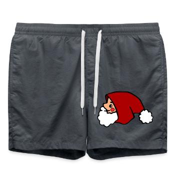Père Noël mignon, Père Noël minimaliste - Short de bain - charbon - Devant - AI Model Male 185 light (185cm)