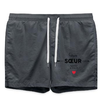 Zukünftige Schwester 2025 - Badeshorts - Anthrazit - Vorne - AI Model Male 185 light (185cm)