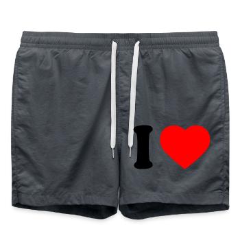 I love - Swim Trunks - anthracite - Front - AI Model Male 185 light (185cm)