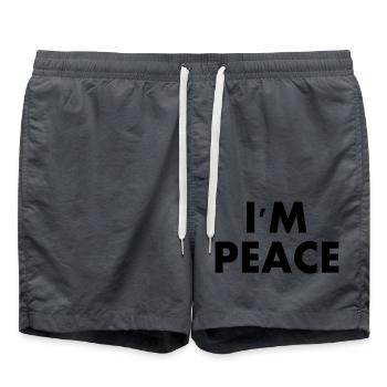 i come in peace i'm peace couple - Short de bain - charbon - Devant - AI Model Male 185 light (185cm)