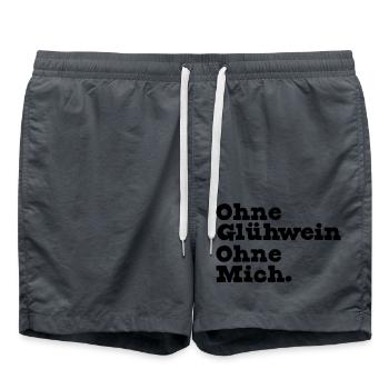 Glühwein Spruch Geschenk - Badeshorts - Anthrazit - Vorne - AI Model Male 185 light (185cm)