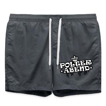 Polterabend Polter Hochzeit - Badeshorts - Anthrazit - Vorne - AI Model Male 185 light (185cm)