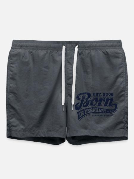 Born in February 2005 - Geburtstag - Geschenk - Badeshorts - Anthrazit