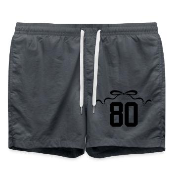 Numéro 80 noeud - 80e anniversaire - Short de bain - charbon - Devant - AI Model Male 185 light (185cm)