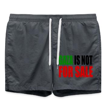 gaza is not for sale - Swim Trunks - anthracite - Front - AI Model Male 185 light (185cm)