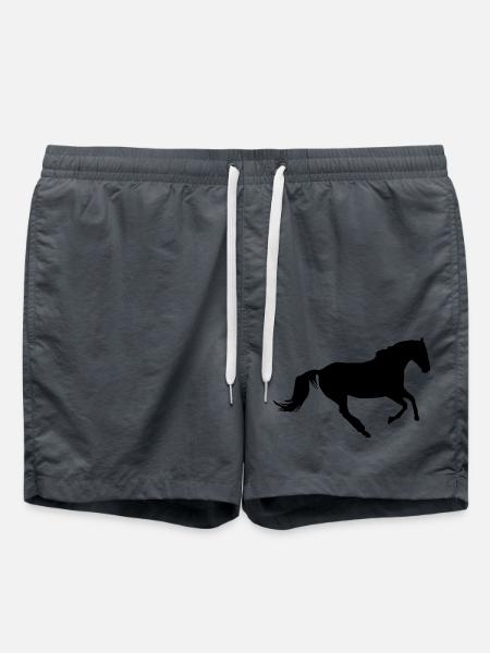 Pferd im Galopp - Badeshorts - Anthrazit