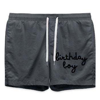 Birthday Boy - Badeshorts - Anthrazit - Vorne - AI Model Male 185 light (185cm)