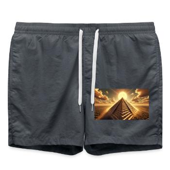 High Culture of the Future (B) - Swim Trunks - anthracite - Front - AI Model Male 185 light (185cm)