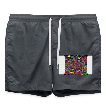 Voyage à l’heure de pointe - Short de bain - charbon - Devant - AI Model Male 185 light (185cm)