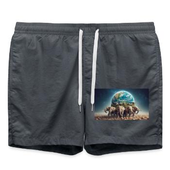 Porter le monde - Short de bain - charbon - Devant - AI Model Male 185 light (185cm)
